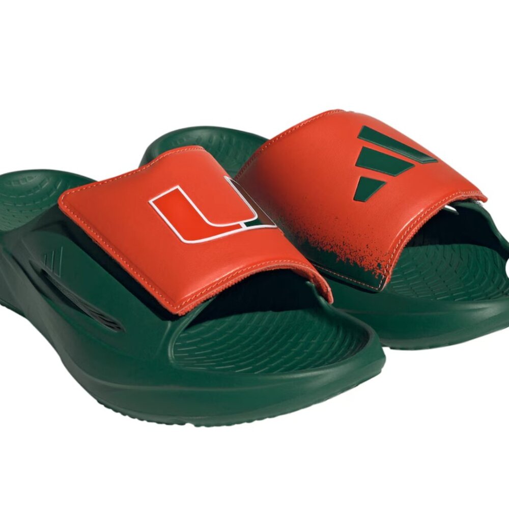 University of Miami Adidas LightBlaze Slides - Men's 8 / Women's 9 - NWT